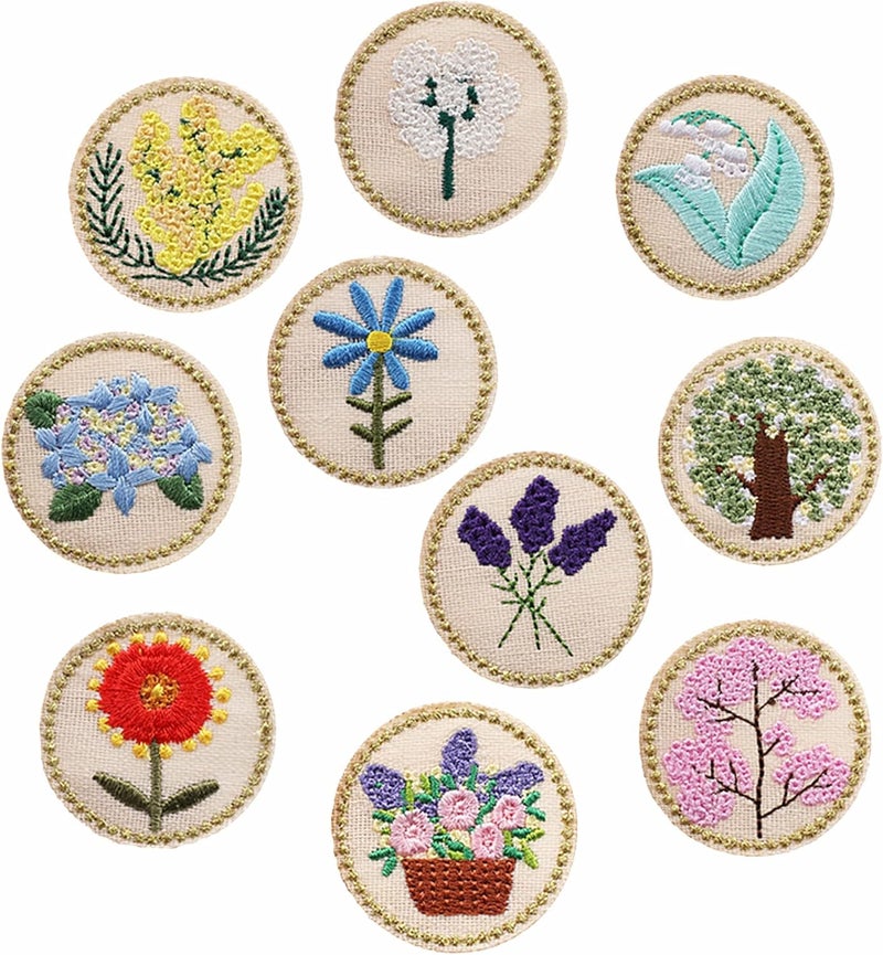 23 Pcs Iron on Patches Flower Appliques Stickers, Rose Hydrangea Lotus Mixed Flower Basket Embroidery Decorative Patches Applique Sew on Patches for Craft DIY, Clothes, Dress, Hat - Image 5
